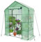 VOUNOT® Serre de Jardin PE avec Étagères 3 Niveaux Serre de Jardin pour Légumes Plantes Fleurs Bâche Renforcée 135g/m2 Protéger Vos Plantes en Toutes Saison 143x73x195cm Vert