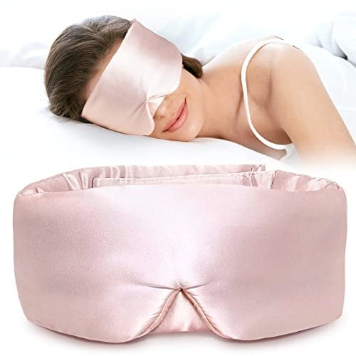 LitBear Masque de sommeil en soie - Pour homme et femme - 100% soie de mûrier pure - 22 mommes - Avec sangle réglable