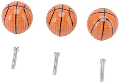 TIKATARER Cabinet Knobs, Closet Door Knobs Cabinet Door Knobs 3 Set Basketball Type Single Hole Ceramic Cabinet Knobs Door Pull Handle for Cupboard Cabinet Drawer
