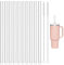 Realjoy 10Pcs Longue Pailles en Verre 30cm, Paille Reutilisable für Stanley Cup 30/40oz, Stanley Cup Accessoires, Pailles Transparentes avec 2 Brosses de Nettoyage(10 Droites)