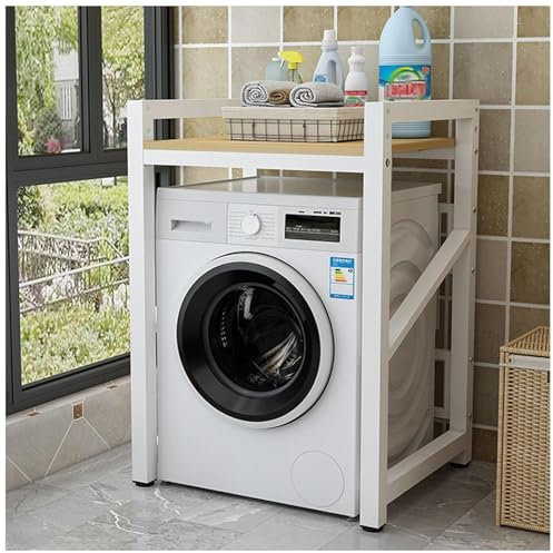 Romyqpipy Lavatrice Tamburo Scaffale Altezza Regolabile, Scaffale per Lavatrice Capacità Portante 350kg con Piedini Regolabili, Kit for Impilare L'Asciugatrice per Bagno, Balcone, Lavanderia