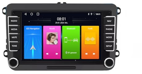 Auto GPS Navi Autoradio Navigation mit CarPlay & Android +HD Rückfahrkamera kompatibel mit V W New Beetle Cabriolet 1C1,9C1 1Y7/Coupe Cabrio 5C1 5C2 5C7 5C8 (G7257: 7'' Navigator)