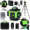 Livella Laser con Treppiede, 16 Linee Livella Laser Autolivellante 360, con 2 Batterie, con Staffa a Parete, Telecomadon, per Lavori Costruzione e Decorazione D'interni