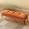 Kavenza Vintage Ottomane Bank Für Schlafzimmer Und Wohnzimmer, Dunkelgrauer Stoff, Sitzbank Polsterbank Mit Dicken Metallbeinen, Bettbank Für Flur, 100 X 40 X 40 cm(Orange,47.2(120cm))