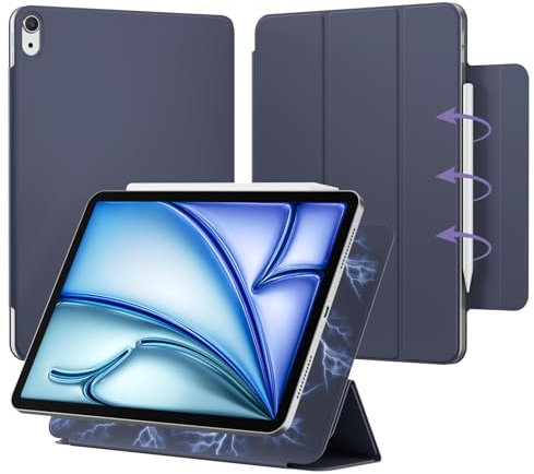 GKABXY Funda para iPad Air de 11 pulgadas (2025/2024) M3/M2, iPad Air de 5ª/4ª generación (2022/2020) owerful magnética, ultradelgada, ligera, funda protectora con soporte plegable, encendido y