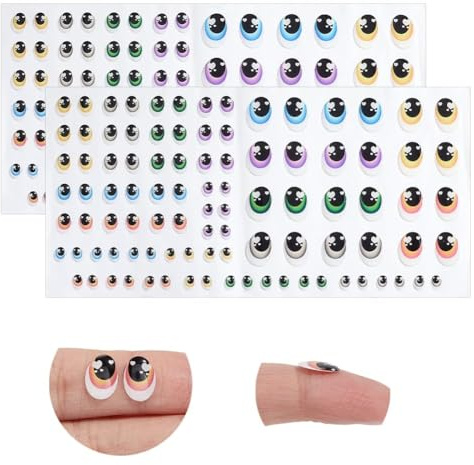 PH PandaHall 96 paia di occhi autoadesivi in resina 3D, piccoli adesivi ovali per occhi decorativi, occhi di animali, adesivi colorati per occhi di argilla, feltro, amigurumi, burattini, 6 colori