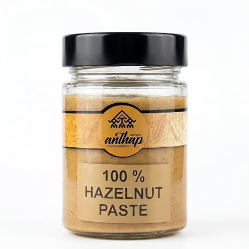 Anthap 100% Hazelnut Paste – Pure Roasted Hazelnut Butter, No Added Sugar, Natural Nut Spread, High in Protein & Fibre 225g