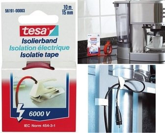 tesa Isolierband, 15 mm x 10 m, gelb/grün VE=1