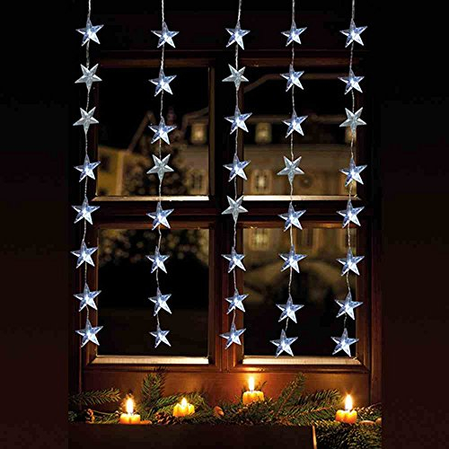 LED Lichtervorhang 40er Sterne warmweiß 1x1,2m innen / außen 06044