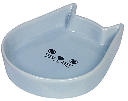 Nobby Katzen Keramik Schale Kitty Face, hellblau 13 x 16 x 3 cm, 1 Stück