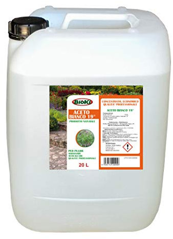 Aceto concentrato per la pulizia di viottoli ed erbe infestanti, tanica da 20 litri, alto titolo di acido acetico