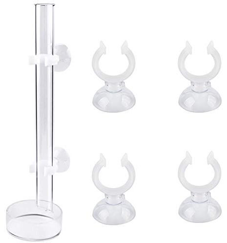 Huayue Shrimp Feeder Tube Tray, 22cm Aquarium Futterrohr aus Acryl mit 1 Futternapf Garnelen Tablett & 6 Saugnäpfe für Garnelen Fische Krabben Muscheln und Benthiktiere Ernährungssonde (Transparent)
