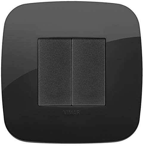 Vimar 0K03925.08 Arké Kit comando connesso senza fili e senza batterie, VIEW Wireless standard Bluetooth completo di supporto,tasti,placca 2M, Nero