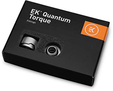 EK-Quantum Torque HDC 14 Hard Tube Compression Fitting 6-Pack, G1/4, for 14mm OD Hard Tubing, Satin Titanium