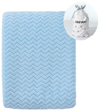 CREVENT 30 x 40 cm | Kleine warme und weiche Babydecke für Jungen | Schädel | Blau