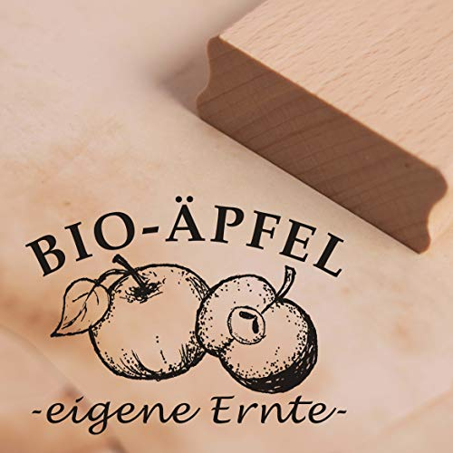 Stempel Bio Äpfel - eigene Ernte - Motivstempel ca. 38 x 28 mm