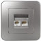 LEDKIA LIGHTING Toma RJ45 Internet + RJ11 Teléfono Classic Plateado
