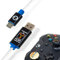 Numskull Official Back To The Future LED Micro USB Cable and Thumb Stick Grips - 1.5m Fast Charging Lead - Compatible with Xbox One, PlayStation 4