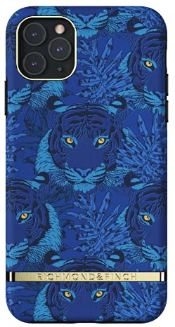 RICHMOND & FINCH Phone Case Compatible with iPhone 11 Pro Max, Blue Tiger Design, 6.7 Inches, Shockproof, Fully Protective Phone Cover