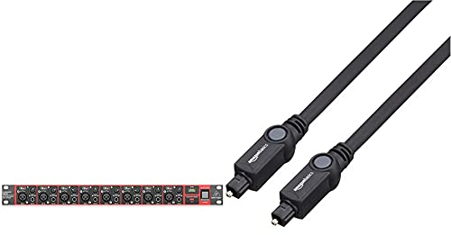 Behringer Ultragain Digital Ada8200 Mezclador Para Dj (24 Bit, -87 Db, 48 Khz, 20000 Ohmio, 2700 Ohmio, 48V) + Amazon Basics Cable Óptico De Audio Digital Toslink (1 M)
