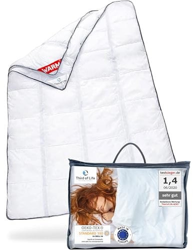 𝐋𝐮𝐱𝐮𝐬 Winterdecke 200x200, Bettdecke mit innovativer OptiSleep®-Technologie, Flauschige Ganzjahres-Steppdecke 200x200cm mit Ventilationsstreifen, Perfekt für den Winter Dank warme Füße Zusatz