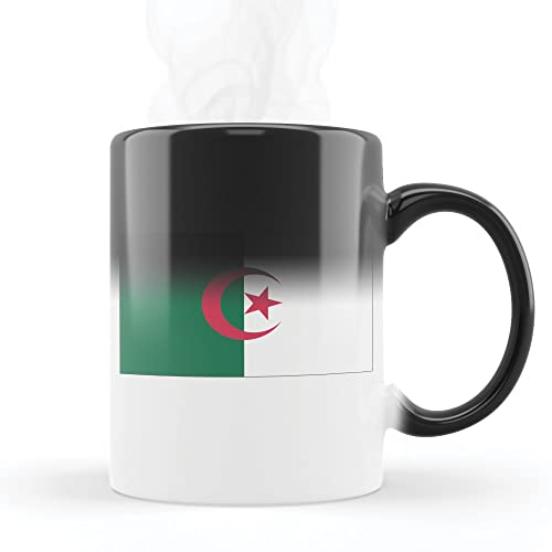 Mygoodprice MUG Magique qui change de couleur sensible à la chaleur - Thermosensible - en céramique au motif Drapeau Algerie