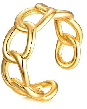 Edelstahlring Damen Breit Frauen Ringe Vintage Freundschaftsringe Beste Freundin 54 (17.2)