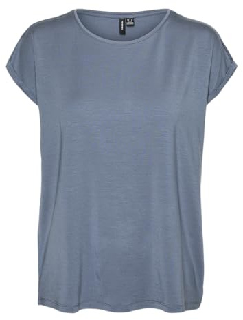 VERO MODA Damen Vmava Plain Ss Top Gajrs Noos T-Shirt, China Blue, XS