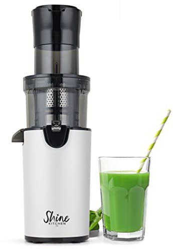 SHINE SJX-1WH-A XL Cold Press Compact Juicer Masticating, Stainless Steel, Gray