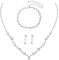 Yolev Brautschmuck Set Silber Strass Hochzeitsschmuck Braut Enth?lt Damen Brautjungfer Halsketten Armband Ohrringe Abschlussball Kost¨¹m Schmuck Hochzeit Set f¨¹r Braut Hochzeitsfeier