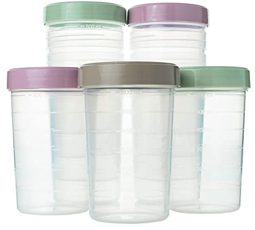 QILZO Pack 12 Recipientes de Alimentos 750ml Vaso Medidor con Tapa de Rosca Recipiente Hermético Apto para Microondas, Congelador y Lavavajillas Recipientes Plástico, Libre de BPA