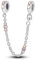 M&S Infinity Safety Chain Charm Rose Gold Pave Pink Charm Bead Pendant, 925 Sterling Silver Dangle Charm, Compatible With Pandora & European Bracelet �