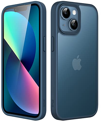 JETech Matte Case for iPhone 13 6.1-Inch, Shockproof Military Grade Drop Protection, Frosted Translucent Back Phone Cover, Anti-Fingerprint (Storm Blue)