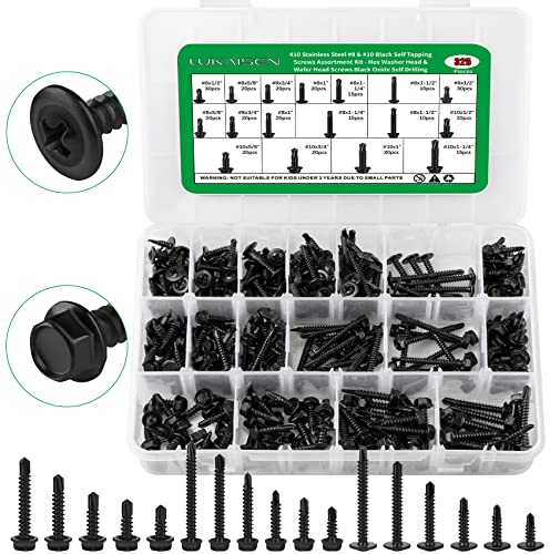 325 Pièces Vis Autoperceuses, Tête Ronde Autotaraudeuses, Vis Autoforeuse Métal–Vis Autoforeuse Inox en Acier Inoxydable Avec Queue de Forage - Pour Métal, Fixation en Bois, Tôle - M4,2/M4,8
