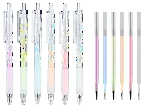 Bewudy Bâton de colle à séchage rapide, application de colle comme l'écriture, stylo à colle pour travaux manuels, scrapbookin, accessoires scolaires pour enfants (6 pièces et 6 noyaux)