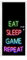 MuchoWow© Türverkleidung Türdeko Tapete Selbstklebend Tür Tattoo Gaming - Zitate - Eat sleep game wiederholen - 80x215 cm