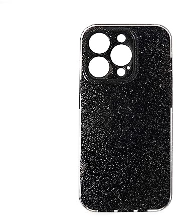 Glitzer Hülle Glänzend Glitter Bumper Back Cover Silikon Schutzhülle kompatibel mit iPhone 13 Pro Schwarz