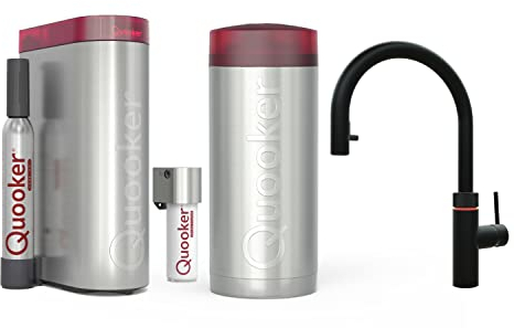 Quooker mit Reservoire COMBI und CUBE kochend Wasserhahn (Flex, schwarz)