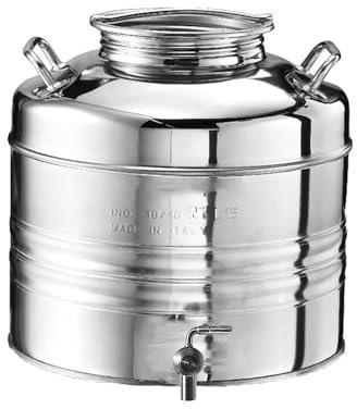 Fusto per olio da 10 litri con rubinetto giara damigiana bidone in acciaio inox 18/10 contenitore vino acqua liquidi per alimenti