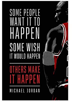 OakiTa Poster auf Leinwand, Motiv: Michael Jordan, inspirierende Zitate, Wandkunst, Dekor, Bild, Gemälde für Wohnzimmer, Schlafzimmer, Dekoration, ungerahmt, 20 x 30 cm