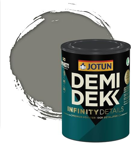 Jotun - Peinture Bois, Lasure Opaque pour Extérieur et Intérieur Satinée - DEMI DEKK INFINITY DETAILS - RAL 7023 - Gris Béton - 0,75L
