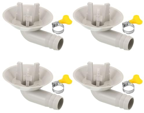 PATIKIL Connettore per Tubo di Scarico Condizionatore d'Aria da 25 Mm, 4 Pezzi di Connettori Universali Con Morsetto per Unità Ac a Finestra o Mini-Split, Stile Bianco 4
