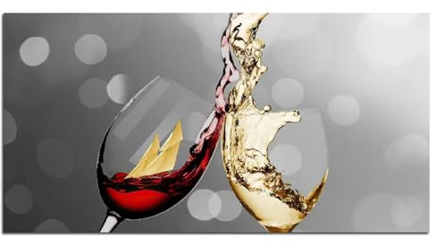 Affiches et impressions d'art abstrait verre de vin rouge peintures sur toile salle à manger cuisine décoration d'intérieur moderne photos d'art mural 70x140 cm (28x55in) avec cadre