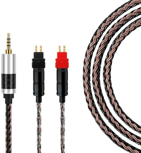 Cavo bilanciato per cuffie da 2,5 mm Gen 2, compatibile con cavo Sennheiser HD600, HD 660S2, HD 660 S, HD 650, HD6XX, HD58X/5N OCC, cavo intrecciato placcato argento per lettori musicali M17, M15,