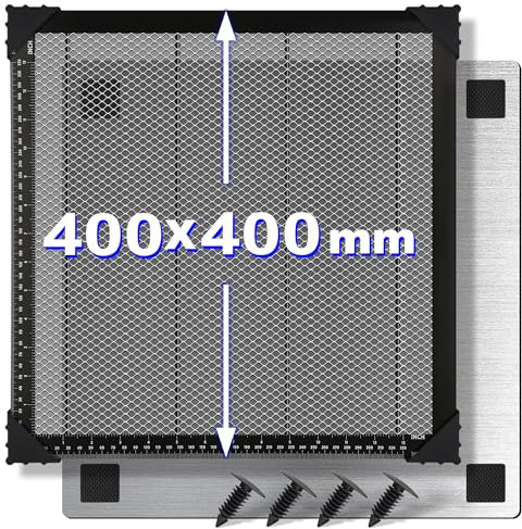 Oversevenls Tavolo da lavoro laser a nido d'ape, 400 x 400 x 22 mm, con piastra in alluminio, compatibile con diverse macchine per incisione