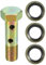 VekAuto Kit de boulons double banjo, filetage métrique M8x1.0 longueur 32mm, adaptateur universel en métal durable de couleur bronze avec rondelles et entretoises