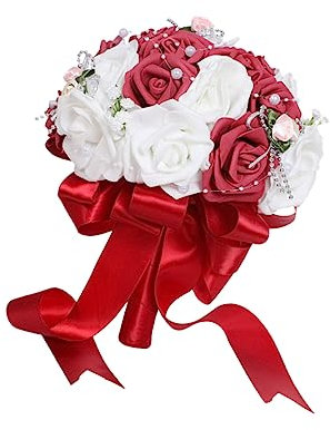 Amosfun 1 Pc bouquet da sposa sposa mazzo fiore nuziale arredamento bouquet di fiori sposa bouquet da sposa per la sposa nozze decorare Fiori di carta damigella d'onore
