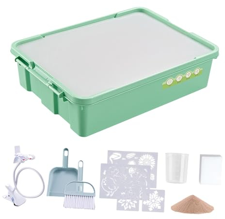 Generic Sandmalerei Leuchtkasten, DIY Sandmalerei Anfänger Kits, Kinder Leuchttisch für Schatten, Grün für Fortgeschrittene