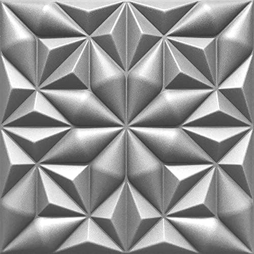 Deccart - 3D Wandpaneele 50x50 cm - Paneele Wand Wall Panels Deko Wandverkleidung Innen Panel Deckenverkleidung Decke Deckenpaneele Platten Styropor EPS-Polystyrol Onyx 8 m², 32 Stück,Grau