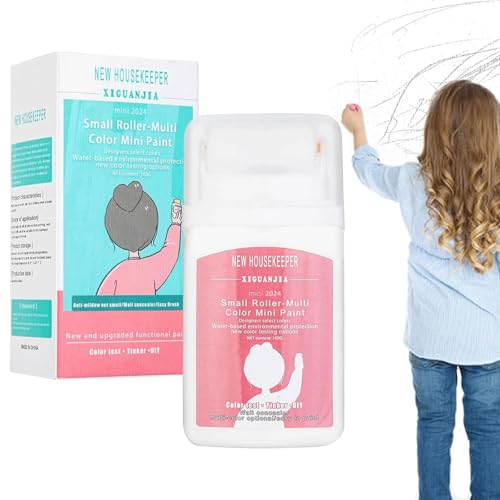 Hpbaggy Wand Reparatur Rollbürste mit Wandreparaturpaste,Wandfarbe ausbessern weiß 100g,Wandfarbe Kleiner Roller,Fleckenentferner wand,für Graffiti Kratzer Flecken Risse und Beschädigte Wände
